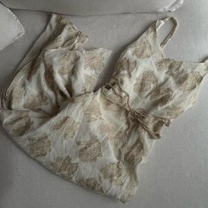 Vintage natural fabrics linen & cotton blend,  fairycore ethereal maxi dress